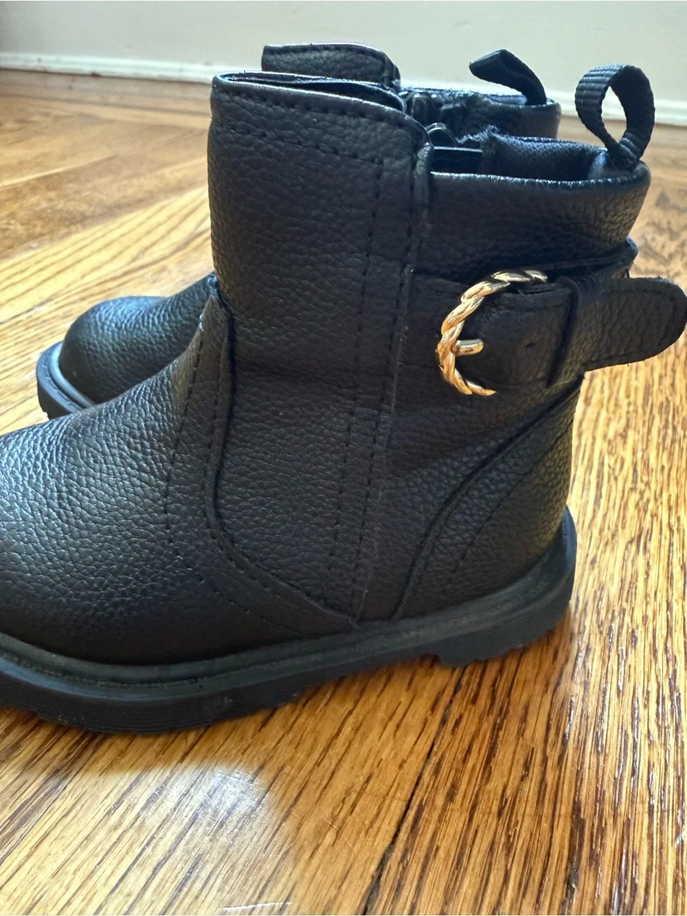 Baby Gap Girls Black Moto Biker Boots Side Zip Size 5 Toddler